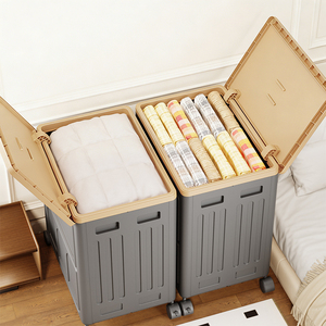 Contenedores <span class=keywords><strong>de</strong></span> Almacenamiento Plegables Ecológicos <span class=keywords><strong>de</strong></span> Gran Capacidad con Tapa y Ruedas para <span class=keywords><strong>Alimentos</strong></span>, Contenedores <span class=keywords><strong>de</strong></span> Plástico y Organización del Hogar - Product Image 2