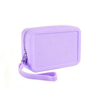 Sac de rangement en silicone, vente chaude, pochette portable pour pièces de monnaie et cosmétiques, trousse de maquillage de voyage en silicone