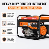 Générateur à cadre ouvert à double carburant 3KW 4 temps Démarrage électrique Moteur entièrement en cuivre Certifié EPA 110/220V 50Hz Étanche Portable