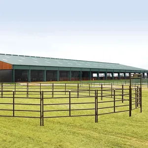 Tubo galvanizado portátil, usado, paneles de Corral de pluma redonda de caballo de acero resistente