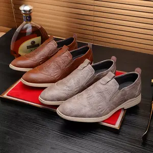 Mejigana 新款大码男士便鞋 Slip on Men Leather Shoes 豪华休闲时尚潮流品牌男鞋婚鞋