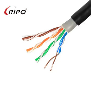 Cat5e ทองแดงเปลือยแข็ง/Cat5สายเคเบิล24AWG 4คู่1000ft/305m สายเคเบิลเครือข่ายหุ้มฉนวน PVC กลางแจ้ง - Product Image 3