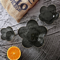 Glazen schaal in bloemvorm, ecologisch, Japandi-stijl, decoratieve fruitschaal/dessertschaal voor thuis, bruiloft, tafeldecoratie