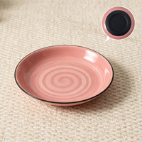 Assiette en céramique pour animaux de compagnie de 6 pouces avec base en silicone antidérapante, plat pour nourriture humide et friandises pour chats