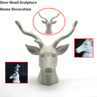Offre Spéciale Style nordique Animal résine artisanat créatif tête de cerf Sculpture tenture murale salon décoration