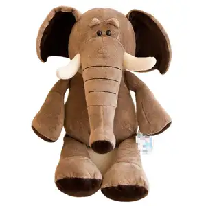 CPC定制毛绒玩具花式设计闪光眼睛野生动物小象虎浣熊毛绒玩具