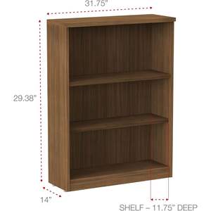 Librería moderna de tres estantes de nogal de la serie Alera Valencia, 31 3/4 pulgadas de ancho x 14 pulgadas de profundidad x 39 3/8 pulgadas de alto - Product Image 5