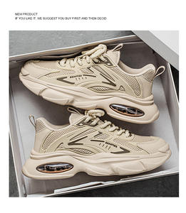 Sepatu Sneakers Pria Musim Semi Musim Panas, Model Tali, Ringan, Berbahan Mesh Bernapas, Sol Tebal untuk Bantalan Empuk, Kasual, Olahraga, dan Berjalan - Product Image 6