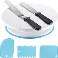 Komplettes Tortendekorations-Drehteller-Set mit wiederverwendbaren Spritzbeuteln und Kupplern für DIY-Hochzeits- und Geburtstagsdekorationen