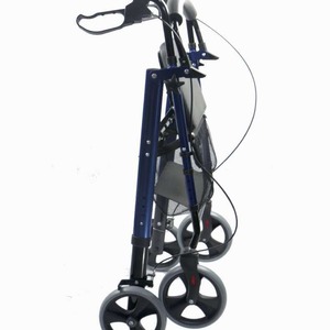 Healthy Foldable <b>Rollator</b> Walker Aluminum Alloy Blue Four Wheel With Seat And Basket For Elderly Mobility Aid - Product Image 2