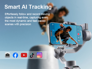 AI Tracking <b>Gimbal</b> 3-Axis Phone With Fill Light Remote Control Vertical Shooting Handheld C50 AI Tracking Phone C50 - Product Image 4
