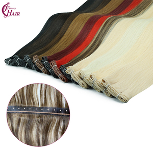 Extensions de cheveux humains FH Invisible Hole Butterfly Weft # 1001 Blonde Remy Genius Xo Hole Weft Double Drawn Butterfly Weft - Product Image 3