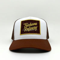 Gorra Trucker Snapback Personalizada de Dos Tonos con Parche de Chocolate Bordado y Malla Trasera para Marcas de Moda