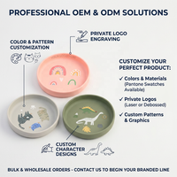 Fabricant OEM/ODM – Ensemble repas personnalisé sans BPA pour enfants, assiette à ventouse en silicone divisée et fourchette en bois pour l'alimentation des tout-petits et bébés
