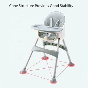 Chaise haute pour bébé 3 en 1 en plastique pour la maison, chaise de sécurité pour l'alimentation des bébés - Product Image 4