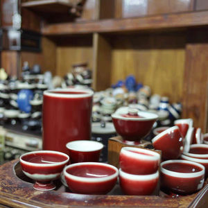 Les services à thé en céramique rouge à la mode sont des articles essentiels pour la décoration de la maison de style simple - Product Image 3