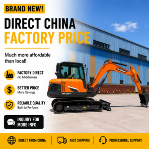 Nouvelle mini-excavatrice DX60ACE de 6 tonnes, haute efficacité, puissante, fiable, prix imbattable, vente flash, directement de l'usine, certifiée CE. - Product Image 6