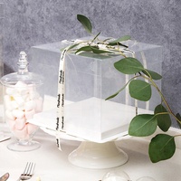 Boîte d'emballage à gâteaux transparente, en plastique, multicolore, transparente, personnalisée, 10 pièces