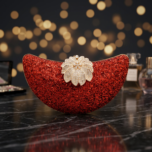 Sac de soirée trapèze de luxe 2025 en strass métalliques, étanche et écologique, tendance transfrontalière, sac à main noble pour robe de soirée - Product Image 1
