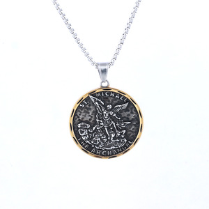 Colgante de Hierro Fundido con Diseño de Arcángel Miguel, Estilo Punk Vintage, Personalizado, Transfronterizo, Sin Decoloración, Aniversario, en Existencia. - Product Image 3