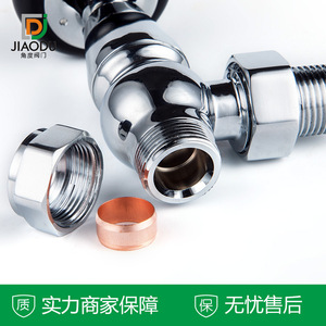 Válvula angular de latón cromado con unión de 4 puntos termostática para sistemas de calentamiento de agua, anticorrosión, tipo rápido - Product Image 4