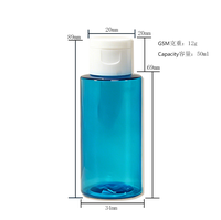 Botol Lotion Silinder Plastik PET 50ml Berbagai Warna Grosir, Tutup Flip Top, Kemasan Kosmetik Perawatan Kulit, Krim Plastik