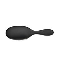 Brosse Démêlante Professionnelle Noire en Caoutchouc à Logo Personnalisé pour Cheveux et Perruques, avec Poils de Sanglier