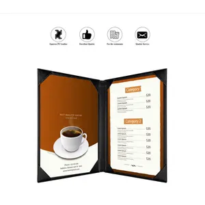 Wholesale Menu Covers Holders View Leather Menu Holder Covers for Wine List Drinks, Cafes, Bar, View-Book Style Case for Menu