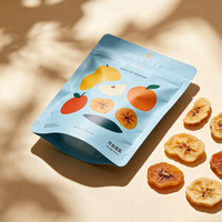 Sacs refermables personnalisés à fond plat pour fruits lyophilisés, chips, noix, haricots et autres snacks secs