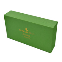 Boîte cadeau rigide verte personnalisée, boîte en carton rigide de luxe avec plateau intérieur, ensemble cadeau pour thé/aliments/cosmétiques, laminage mat, dorure à chaud