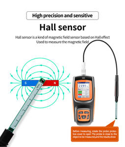 Gaussmeter, Tesla-Meter, wiederaufladbar, 0–2500 mT, <span class=keywords><strong>Magnetometer</strong></span> mit Datenprotokollierung und Alarm, Magnetfeldstärke-Poltester - Product Image 3