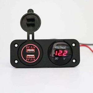 Dual Usb Car Charger With Voltmeter 12 24V Led Display Universal For Electronic Devices - Product Image 2