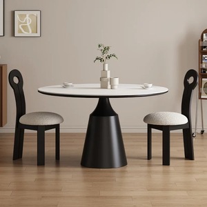 Bàn ăn tròn màu đen hiện đại Ý với trung tâm xoay giá rẻ tối giản bàn ăn Trung Quốc đặt cho <span class=keywords><strong>8</strong></span> người - Product Image 2
