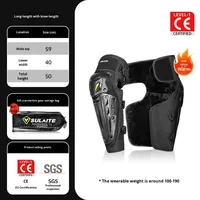 SULAITE Genouillères et coudières d'hiver épaisses et coupe-vent pour moto, protection complète tout-terrain, doublure en peluche Knight