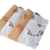 Papier sulfurisé imprimé avec logo personnalisé, 12x16 pouces, résistant à la graisse, revêtement PE, emballage alimentaire pour sandwichs, hamburgers, pâtisseries et pain