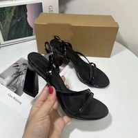 Nouveau miroir mince bande décoration à la mode fille talons hauts tête ronde sangle arrière sandales pour les femmes