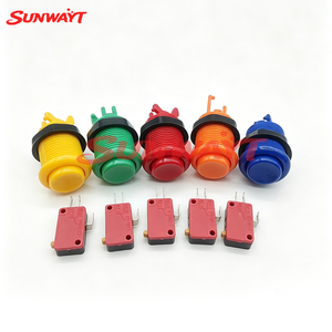 Boutons poussoirs en plastique de style américain standard de 33 mm avec micro-interrupteur pour machine de jeu d'arcade, multicolores, vente en gros d'usine - Product Image 6