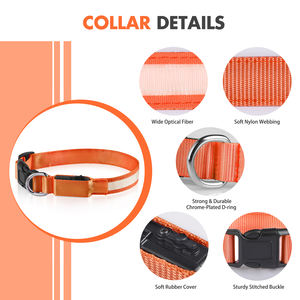 Tize Venta caliente USB carga LED colorido Nylon perro Collar accesorios para mascotas - Product Image 6