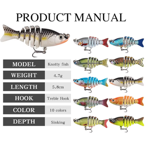 <span class=keywords><strong>Esca</strong></span> <span class=keywords><strong>artificiale</strong></span> Multi-snodata TOPIND da 5.8cm esche da <span class=keywords><strong>pesca</strong></span> d'altura <span class=keywords><strong>con</strong></span> ami acuti - Product Image 4