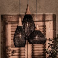 Lampe suspendue en rotin bohème Wabi Sabi, lampe suspendue en bambou faite à la main, éclairage de plafond rustique nordique pour salle à manger