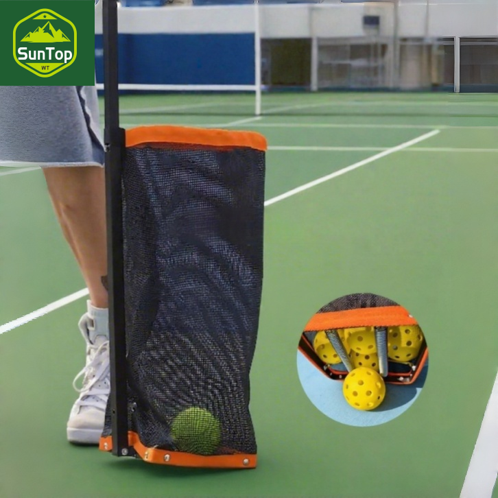 SunTop WT Pickball Ball Collector - Collection Tool - Multi-functional Training Ball Collector - Portable Ball Storage Bag