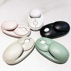 New Product Mirror With Makeup Mute Rechargeable 2.4G and Blue tooth Dual mode Wireless Mouse