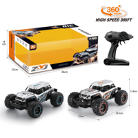 Voiture RC tout-terrain haute vitesse 2,4 GHz avec grandes roues, camion télécommandé avec éclairage LED, voiture de course RC pour enfants et adultes, vente en gros