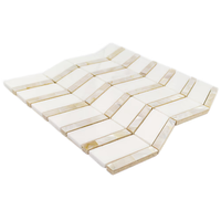 Carrelage en mosaïque de marbre de style moderne, forme irrégulière, couleurs mélangées, surface polie, épaisseur 8 mm, design parquet, cuisine, salle de bain, hôtel