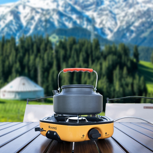 موقد غاز محمول قابل للطي برأسين للاستخدام الخارجي، رف موقد غير قابل للانزلاق، أدوات طهي للرحلات والتخييم بقوة 2500 واط - Product Image 4