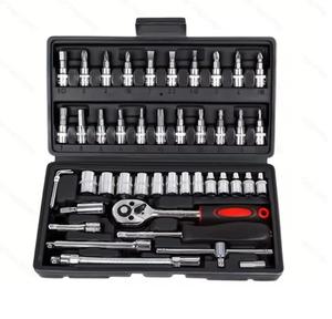 Juli S001 46pcs tay-điện thép carbon ổ đĩa ổ cắm thiết lập Ratchet cờ lê xe công cụ Kit với trường hợp khó khăn OEM tùy chỉnh hỗ trợ - Product Image 1