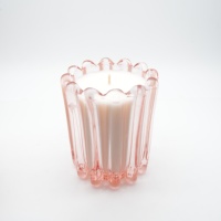 Bougie artisanale en verre transparent avec trois couleurs, contenants en verre recyclables, bougie personnalisée pour la décoration de fête et de la maison