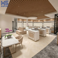 Conception d'intérieur personnalisée pour magasin d'optique, étagère murale LED pour l'affichage des lunettes, mobilier de magasin d'optique, comptoir îlot pour lunettes