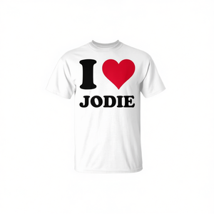 Camiseta I Love Jodie de algodón blanco unisex para adultos talla mediana - Product Image 1