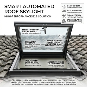 Fenêtre <span class=keywords><strong>de</strong></span> toit intelligente à capteur, étanche, électrique, en alliage d'aluminium, avec ventilation et éclairage naturel - Product Image 2